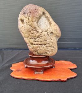 Object stone found in Greece 🇬🇷 daiza made from westen red cedar